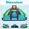 Inflatable Double Water Slide Park with Obstacle Course and Basketball Hoops